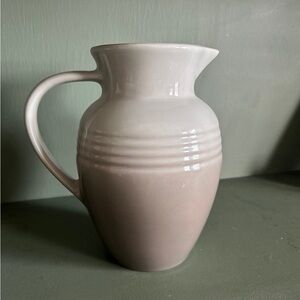 Le Creuset Cream Ceramic Pitcher with Ribbed Detail